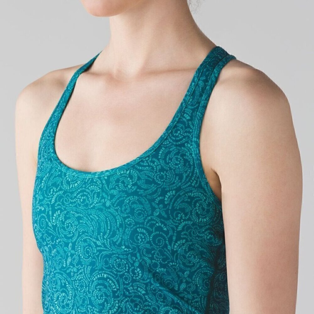 Lululemon Cool Racerback Foli Manifesto Bali Breeze Tofino Teal | 4 - Picture 8 of 8